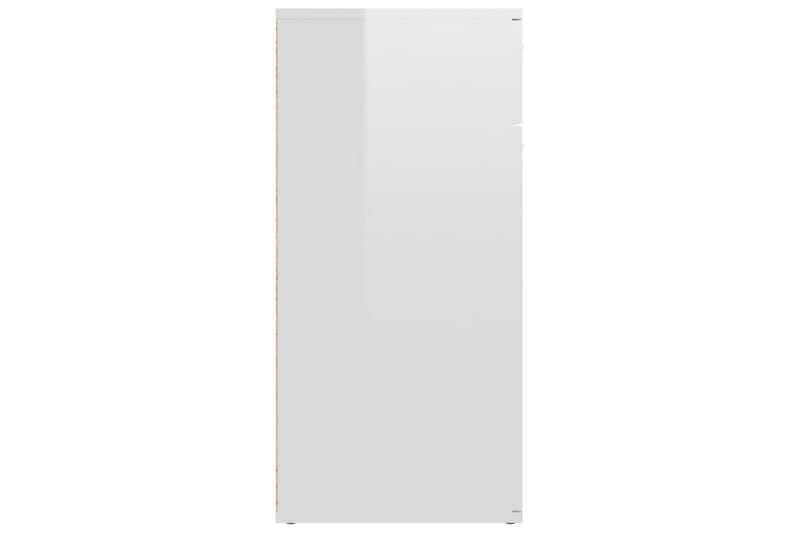 Skänk vit högglans 80x36x75 cm spånskiva - Vit - Sideboard & skänk