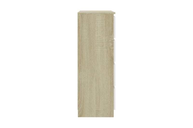 Skänk vit och sonoma-ek 60x35x98,5 cm spånskiva - Flerfärgad - Sideboard & skänk