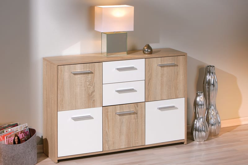 Skänk Vulpia 115 cm - Vit|Ljus Ek - Förvaring - Förvaringsmöbler - Sideboard & skänk
