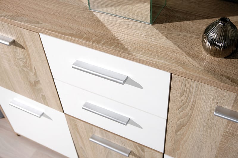 Skänk Vulpia 115 cm - Vit|Ljus Ek - Förvaring - Förvaringsmöbler - Sideboard & skänk