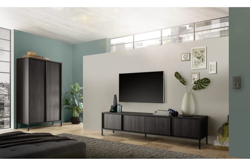 Skänk Parona 206x40 cm - Svart - Förvaring - Förvaringsmöbler - Sideboard & skänk
