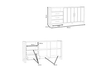 Strumica Sideboard 43x190 cm - Brun/Grå - Förvaring - Förvaringsmöbler - Sideboard & skänk