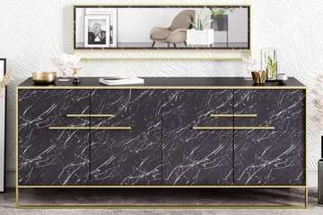 Susia Sidobord 180 cm - Guld|Svart - Förvaring - Förvaringsmöbler - Sideboard & skänk