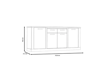 Talebi Skänk 41x213 cm - Brun/Vit - Förvaring - Förvaringsmöbler - Sideboard & skänk