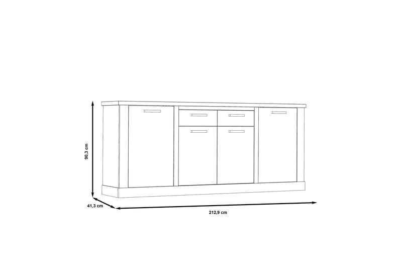 Talebi Skänk 41x213 cm - Brun/Vit - Förvaring - Förvaringsmöbler - Sideboard & skänk