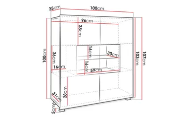 Tessan Skänk 100 cm - Vit - Förvaring - Förvaringsmöbler - Sideboard & skänk