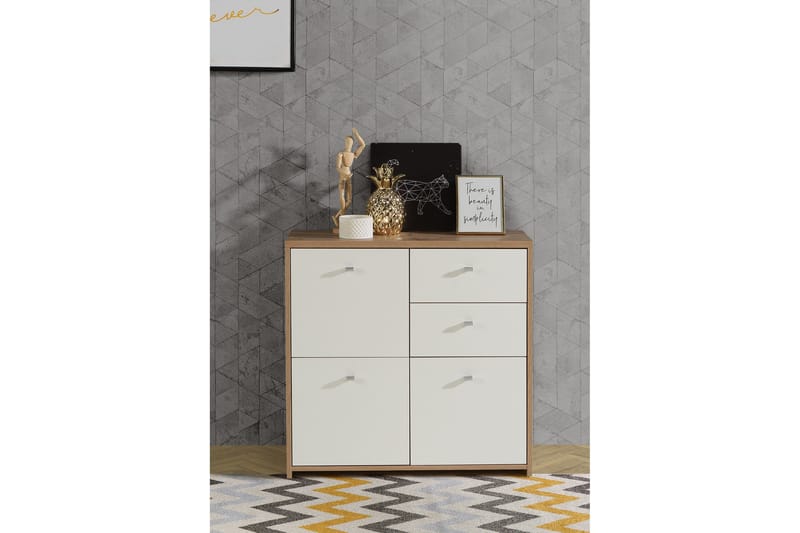 Toledor Sideboard 2 Lådor 74x77 cm - Brun/Vit - Förvaring - Förvaringsmöbler - Sideboard & skänk