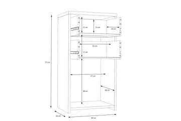 Toledor Sideboard 74x40 cm - Brun/Vit - Förvaring - Förvaringsmöbler - Sideboard & skänk