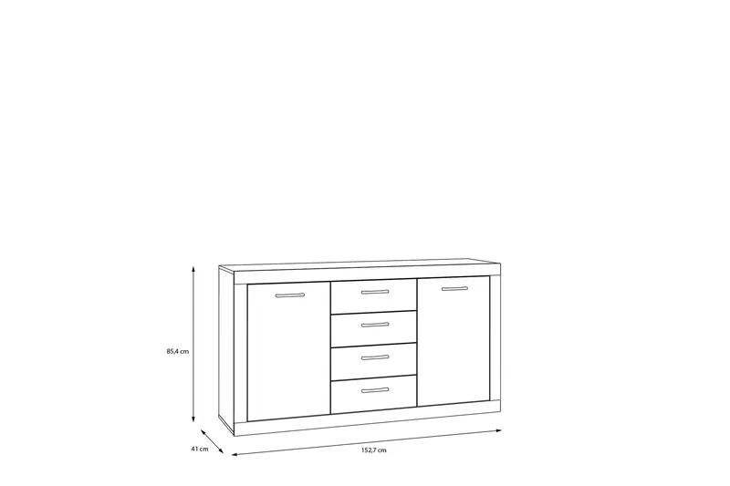 Tolovgrad Sideboard 41x153 cm - Grå/Vit - Förvaring - Förvaringsmöbler - Sideboard & skänk