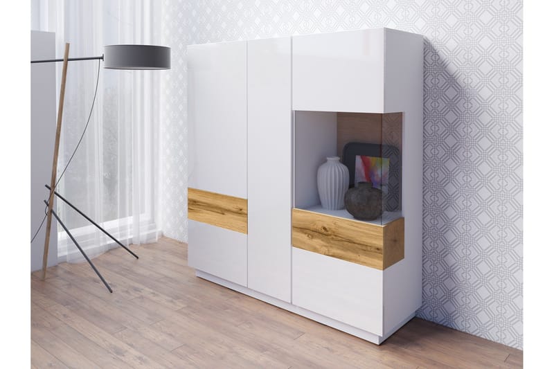 Tomeka Sideboard i Trä - Vit|Transparent|Brun - Förvaring - Förvaringsmöbler - Sideboard & skänk