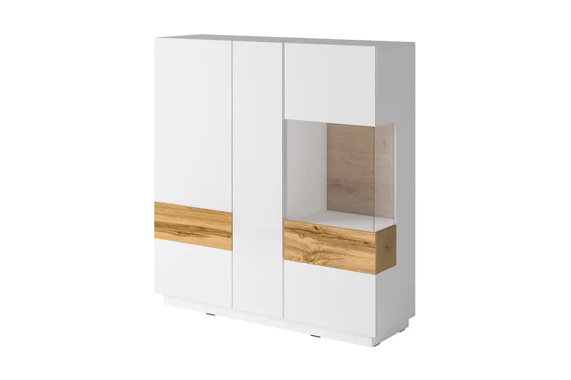 Tomeka Sideboard i Trä, Vit|Transparent|Brun