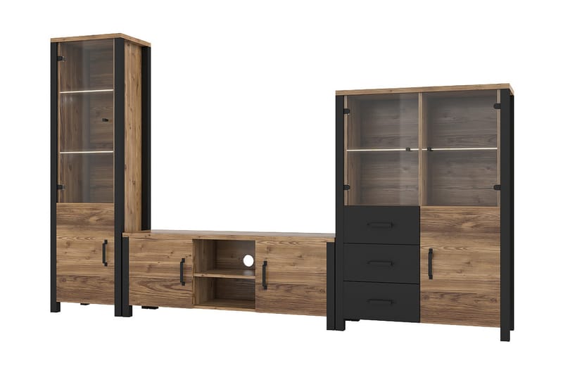 TV-möbelset Dingelvik - Svart|Trä|Natur - Förvaring - Förvaringsmöbler - Sideboard & skänk