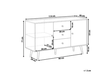 Ulika Skänk 114x40 cm - Ljusbrun - Förvaring - Förvaringsmöbler - Sideboard & skänk