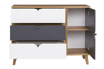 Vintra Skänk 120 cm - Vit/Grå/Trä - Förvaring - Förvaringsmöbler - Sideboard & skänk