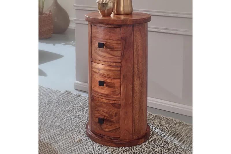 Willowdale Sideboard 35 cm 3 Lådor Runt - Brun - Förvaring - Förvaringsmöbler - Sideboard & skänk