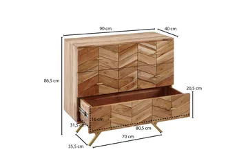 Willowdale Sideboard 90 cm i Trä med Ekutseende - Ljusbrun Träton - Förvaring - Förvaringsmöbler - Sideboard & skänk