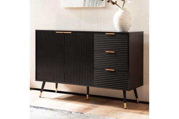 Sideboard Wohnling Folierad spånskiva ekoptik 120 cm 2 dörrar 3 lådor modern - Möbler - Bord & matgrupp - Avlastningsbord & sidobord - Lampbord & sidobord