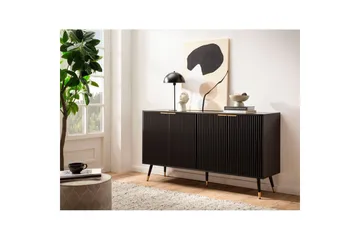 Sideboard Wohnling Folierad spånskiva ekoptik 150 cm 4 dörrar modern - Möbler - Bord & matgrupp - Avlastningsbord & sidobord - Konsolbord & hallbord
