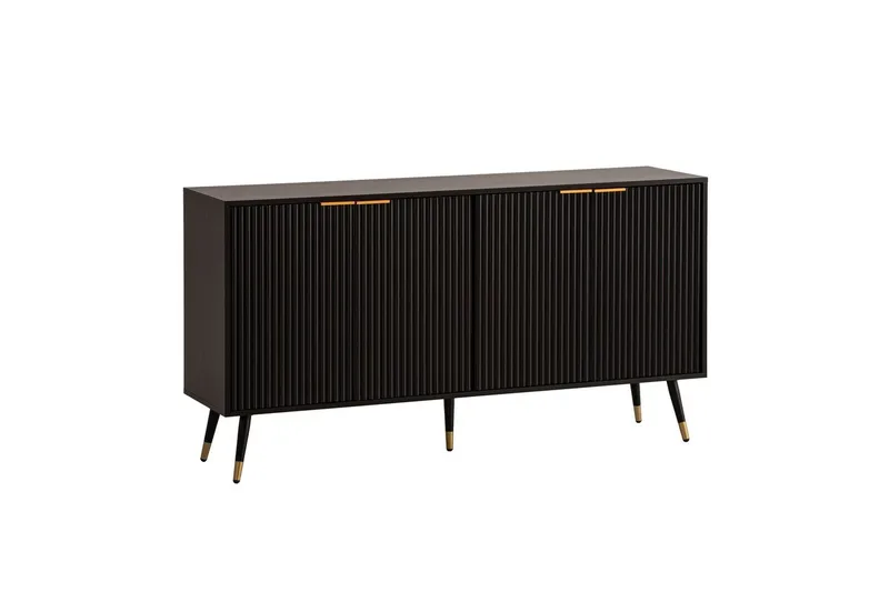 Sideboard Wohnling Folierad spånskiva ekoptik 150 cm 4 dörrar modern