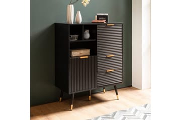 Sideboard Wohnling Folierad spånskiva ekoptik 77 cm 2 dörrar 2 lådor förvaringsutrymme modern - Möbler - Bord & matgrupp - Avlastningsbord & sidobord - Lampbord & sidobord