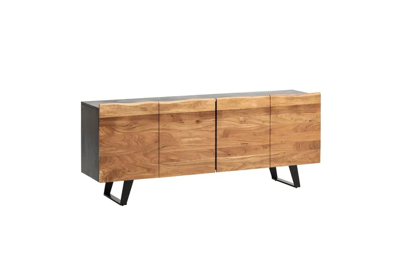 Sideboard Wohnling Massiv trä träd kant 180 cm 4 dörrar industriell
