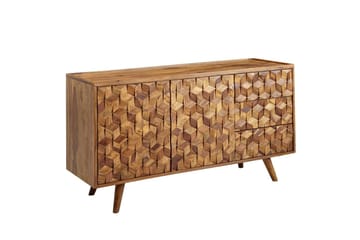 Sideboard Wohnling Massivt trä 3D kub-look front 138 cm Lantlig stil - Möbler - Bord & matgrupp - Avlastningsbord & sidobord - Lampbord & sidobord