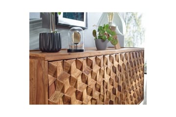 Sideboard Wohnling Massivt trä 3D kub-look front 138 cm Lantlig stil - Möbler - Bord & matgrupp - Avlastningsbord & sidobord - Lampbord & sidobord