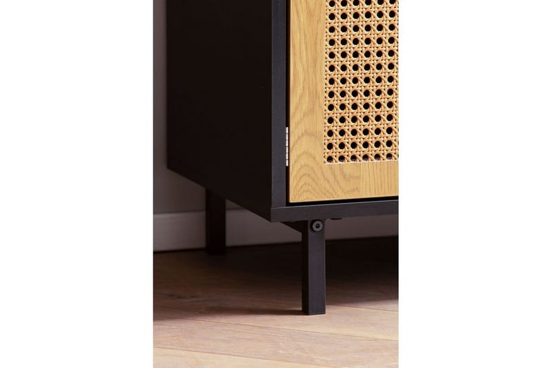 Sideboard Wohnling Melaminbelagd MDF 80 cm 2 dörrar 2 lådor med wienerflätning modern - Möbler - Bord & matgrupp - Avlastningsbord & sidobord - Lampbord & sidobord