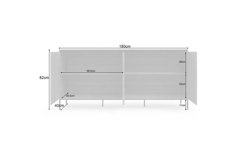Skänk Bari 175x40x82 cm - 175x40x82 cm - Förvaring - Förvaringsmöbler - Sideboard & skänk