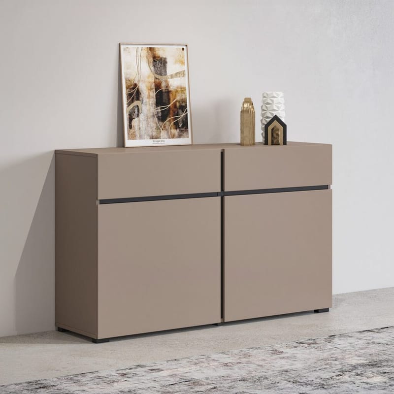 Skänk Cross 2 dörrar med 2 lådor - Congo - Svart - Förvaring - Förvaringsmöbler - Sideboard & skänk