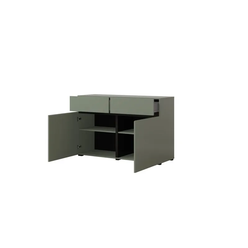 Skänk Cross 2 dörrar med 2 lådor - Grön - Svart - Förvaring - Förvaringsmöbler - Sideboard & skänk