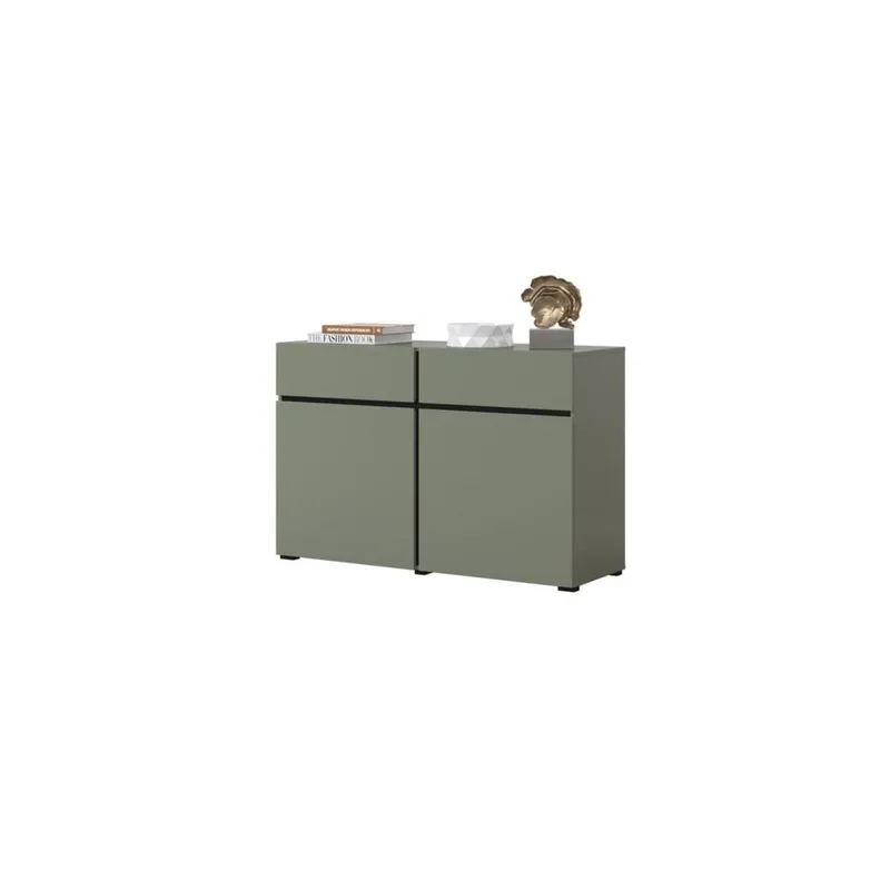 Skänk Cross 2 dörrar med 2 lådor - Grön - Svart - Förvaring - Förvaringsmöbler - Sideboard & skänk