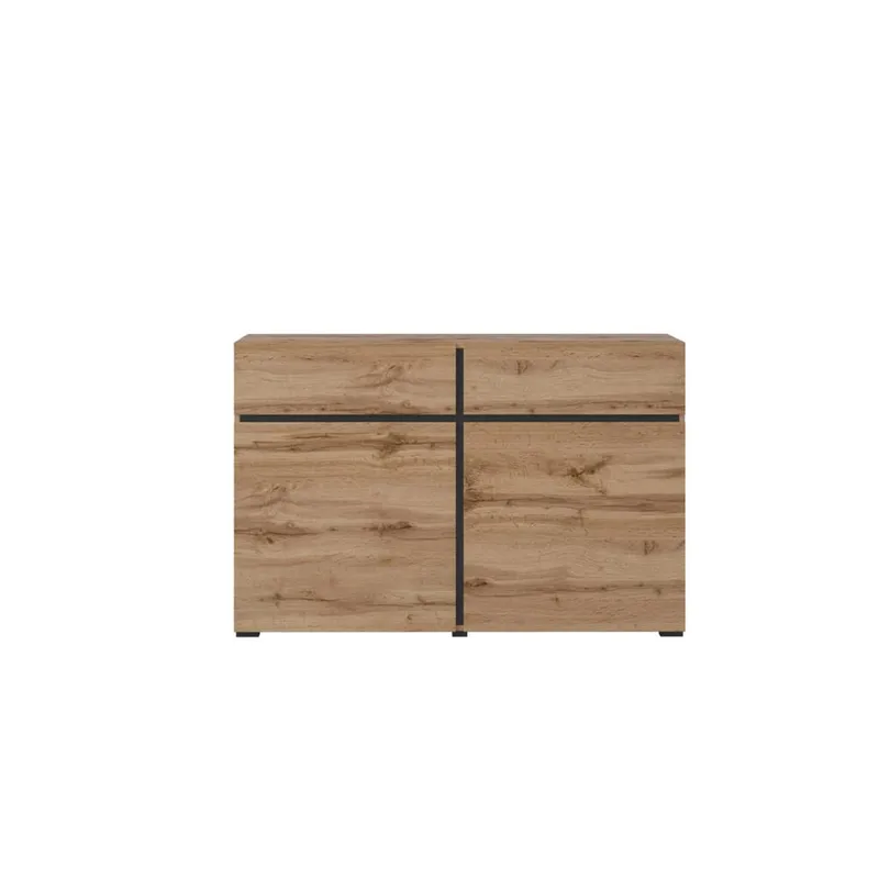 Skänk Cross 2 dörrar med 2 lådor - Wotan Ek - Svart - Förvaring - Förvaringsmöbler - Sideboard & skänk