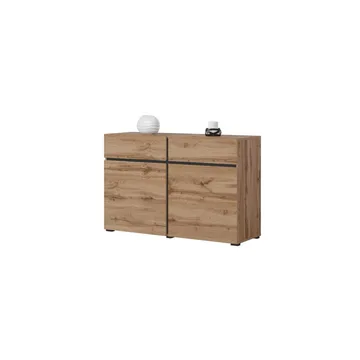 Skänk Cross 2 dörrar med 2 lådor - Wotan Ek - Svart - Förvaring - Förvaringsmöbler - Sideboard & skänk