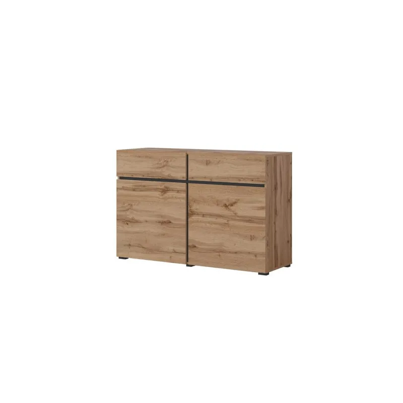 Skänk Cross 2 dörrar med 2 lådor - Wotan Ek - Svart - Förvaring - Förvaringsmöbler - Sideboard & skänk