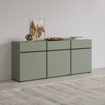 Skänk Cross 3 dörrar med 3 lådor - Grön - Svart - Förvaring - Förvaringsmöbler - Sideboard & skänk