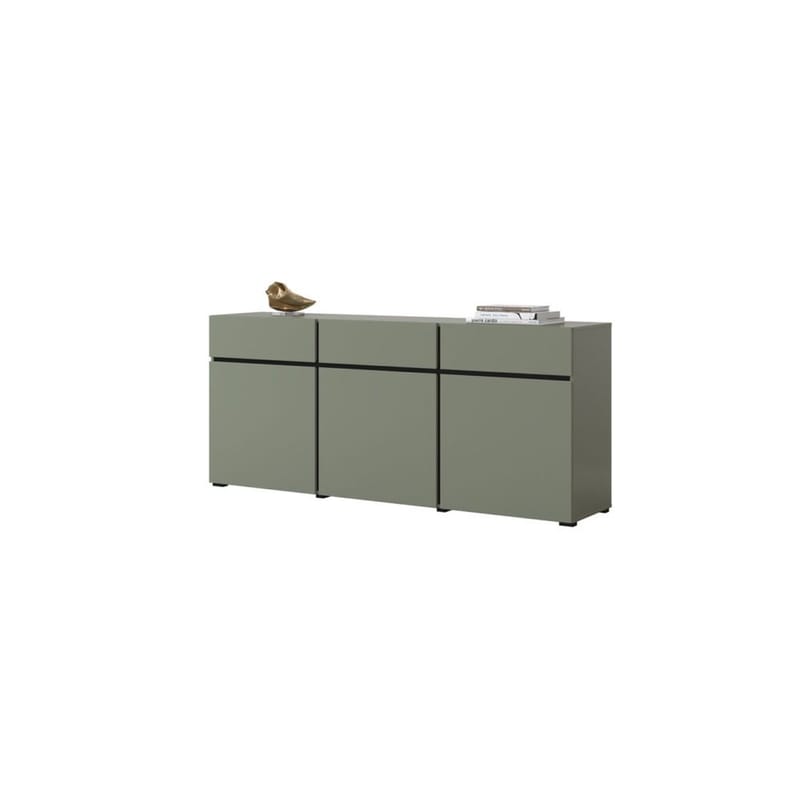 Skänk Cross 3 dörrar med 3 lådor - Grön - Svart - Förvaring - Förvaringsmöbler - Sideboard & skänk
