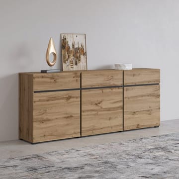 Skänk Cross 3 dörrar med 3 lådor - Wotan Ek - Svart - F örvaring - Förvaringsmöbler - Sideboard & skänk