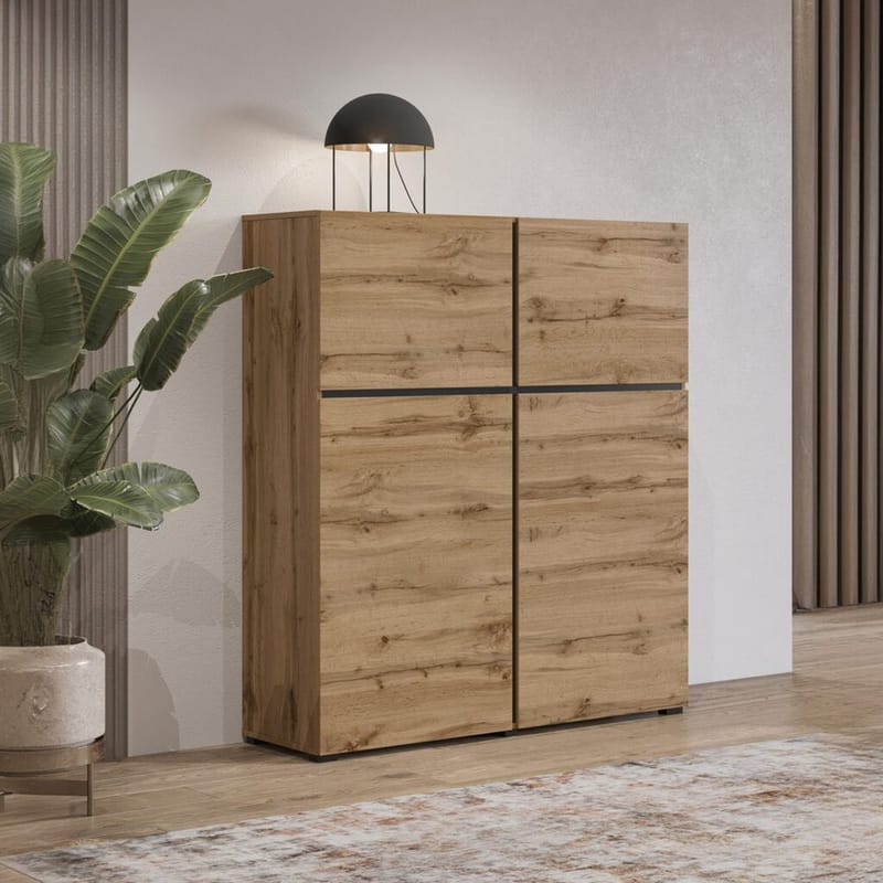 Skänk Cross 4 dörrar - Wotan Ek - Svart - Förvaring - Förvaringsmöbler - Sideboard & skänk