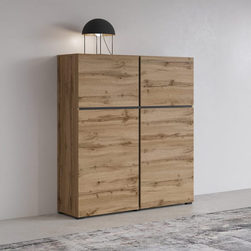 Skänk Cross 4 dörrar - Wotan Ek - Svart - Förvaring - Förvaringsmöbler - Sideboard & skänk