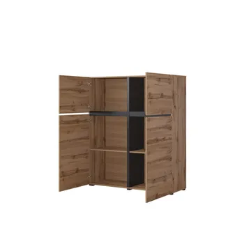 Skänk Cross 4 dörrar - Wotan Ek - Svart - Förvaring - Förvaringsmöbler - Sideboard & skänk