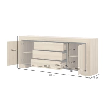 Skänk Cuba II 2 Dörrar med 3 Lådor - Förvaring - Förvaringsmöbler - Sideboard & skänk