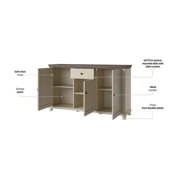 Skänk Evora 3 dörrar 1 låda - Ljus Beige - Förvaring - Förvaringsmöbler - Sideboard & skänk