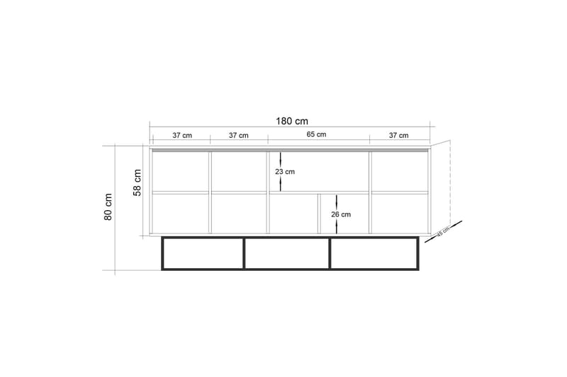 Skänk Masako Panel - Ljusbrun - Sideboard & skänk