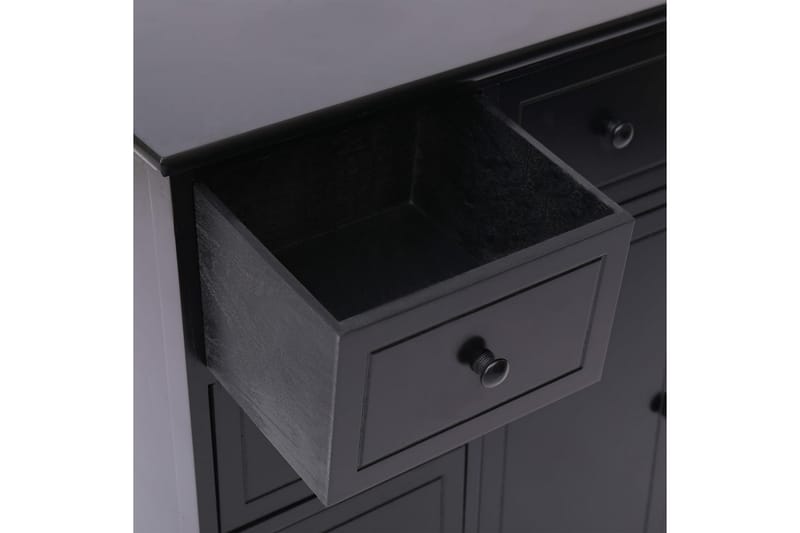 Skänk med 10 lådor svart 113x30x79 cm trä - Svart - Sideboard & skänk