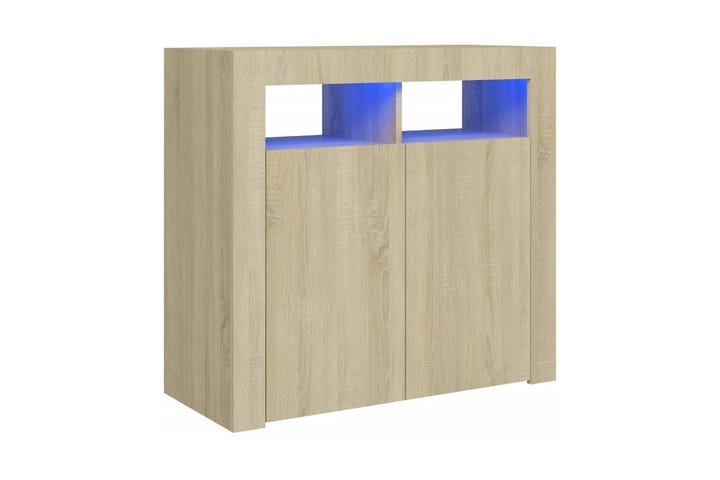 Skänk med LED-belysning sonoma-ek 80x35x75 cm - Sideboard & skänk