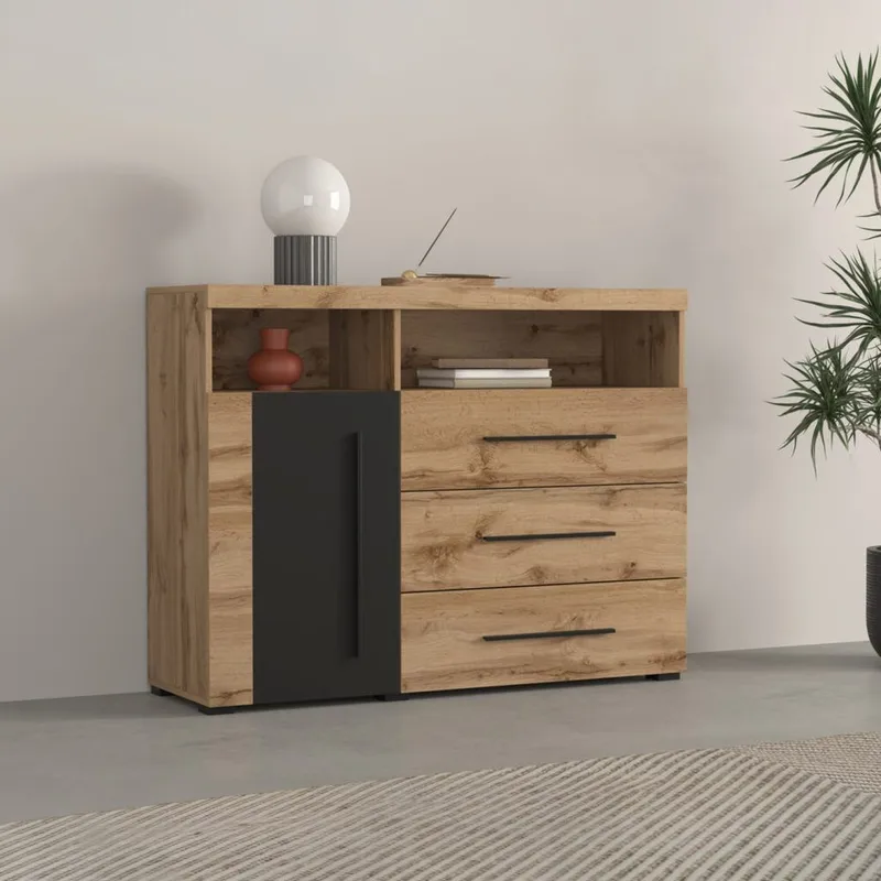 Skänk Roger 1 Dörr med 3 Lådor - Wotan Ek - Förvaring - Förvaringsmöbler - Sideboard & skänk