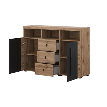 Skänk Roger 2 Dörrar med 3 Lådor - Wotan Ek, 132 cm - Förvaring - Förvaringsmöbler - Sideboard & skänk