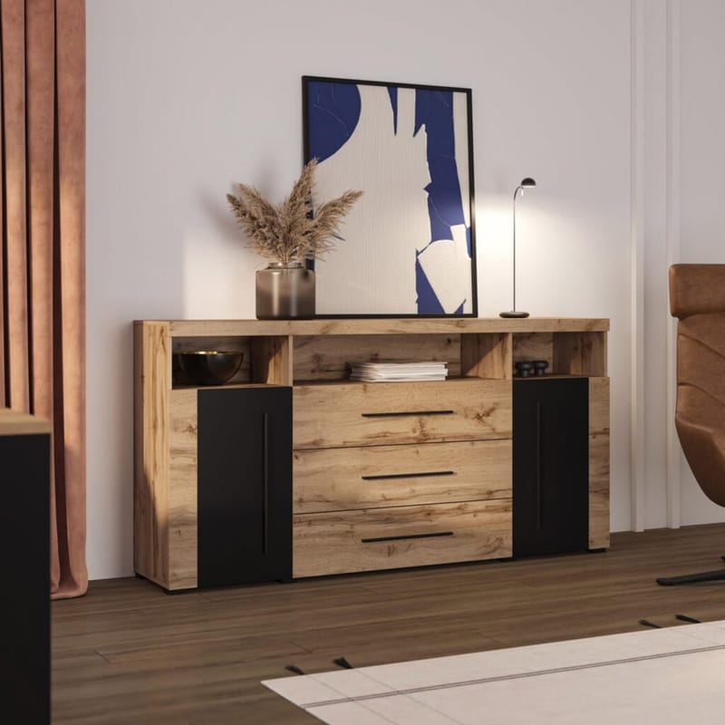 Skänk Roger 2 Dörrar med 3 Lådor - Wotan Ek, 182 cm - Förvaring - Förvaringsmöbler - Sideboard & skänk