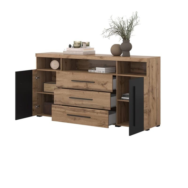 Skänk Roger 2 Dörrar med 3 Lådor - Wotan Ek, 182 cm - Förvaring - Förvaringsmöbler - Sideboard & skänk